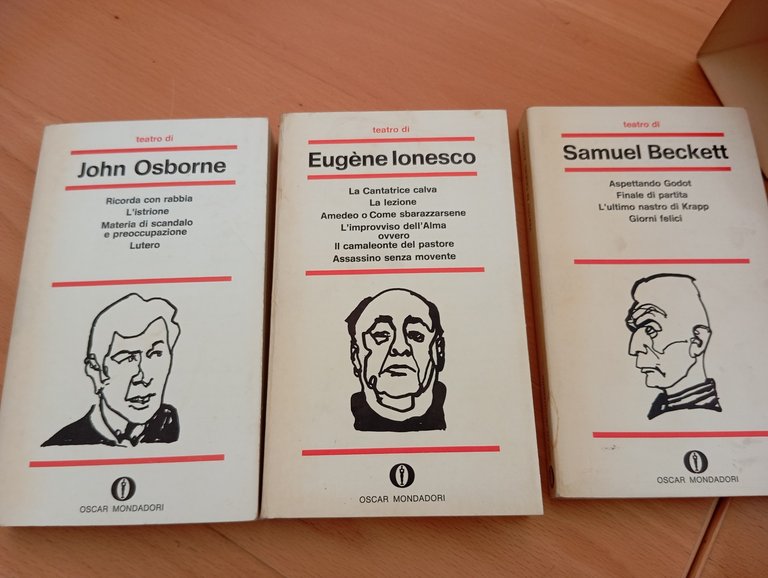 Teatro Contemporaneo Tre Volumi di Beckett Ionesco Osborne, Cofanetto Oscar …