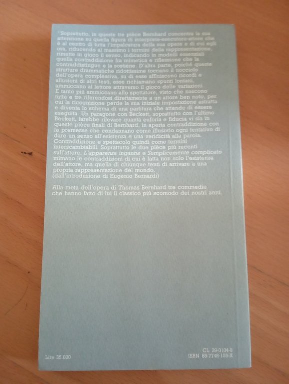 Teatro III, Thomas Bernhard, ubulibri, 1990