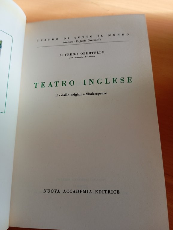 Teatro inglese, tre volumi, A cura di Alfredo Obertello, Nuova …