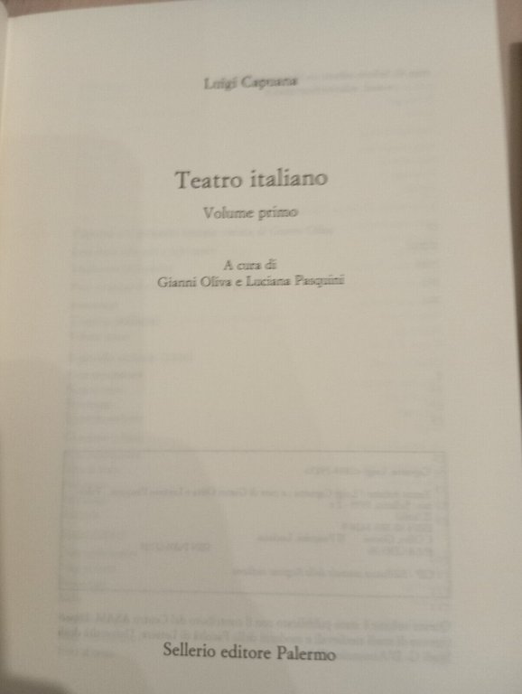 Teatro italiano, Luigi Capuana, Due volumi in cofanetto, Sellerio, 1999