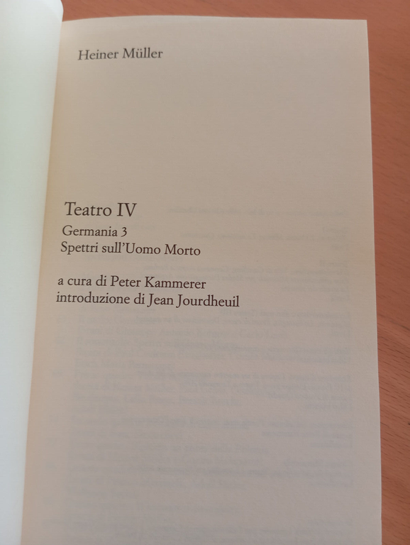 Teatro IV, Heiner Muller, Germania 3 spetttri sull'uomo morto Ubulibri …