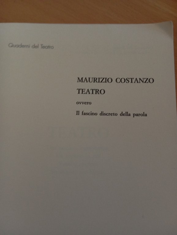 Teatro, Maurizio Coatanzo, Gremese Editore, 1990 | Immagine Gallery 14