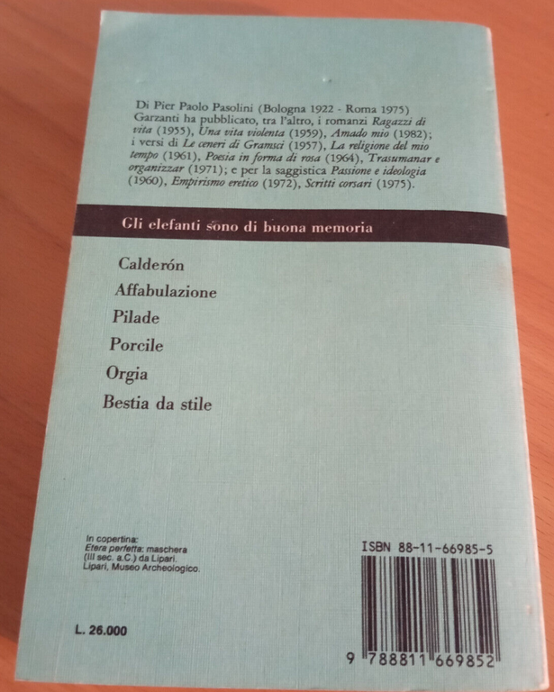 Teatro, Pier Paolo Pasolini, Garzanti, 1988