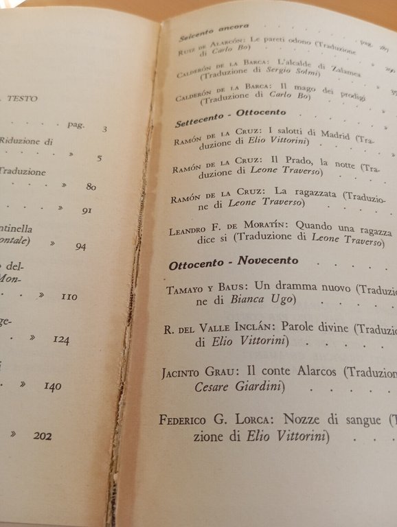 Teatro spagnolo origini giorni nostri, cura di Elio Vittorini, Bompiani, …