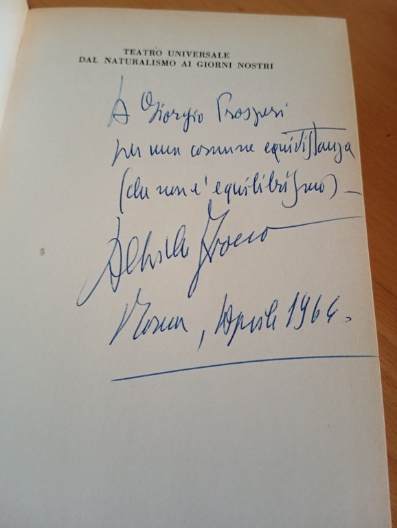 Teatro universale dal naturalismo ai giorni nostri, Achille Fiocco Cappelli …