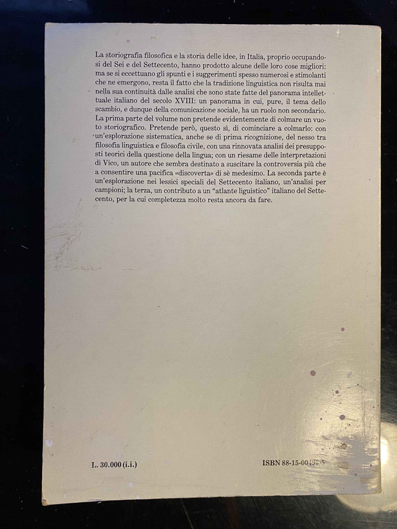 Teorie e pratiche linguistiche nell'Italia del Settecento, Lia Formigari, 1984