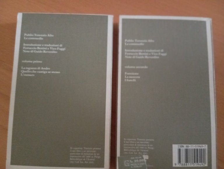 Terenzio, Le commedie, due volumi, Garzanti, 1989