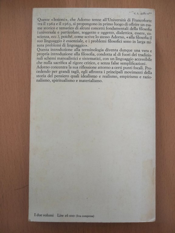 Terminologia filosofica, due volumi, Theodor W. Adorno, Einaudi PBE, 1975 | Immagine Gallery 10