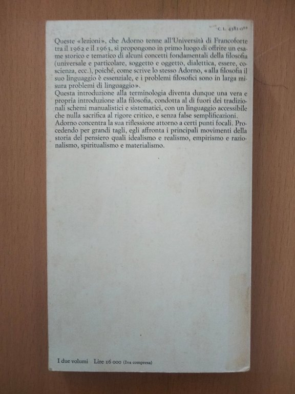 Terminologia filosofica, due volumi, Theodor W. Adorno, Einaudi PBE, 1975 | Immagine Gallery 6