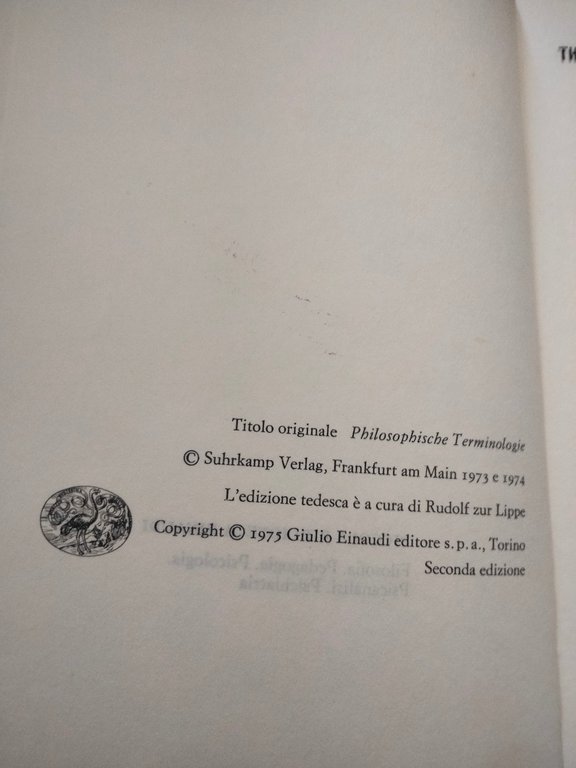 Terminologia filosofica, due volumi, Theodor W. Adorno, Einaudi PBE, 1975 | Immagine Gallery 7