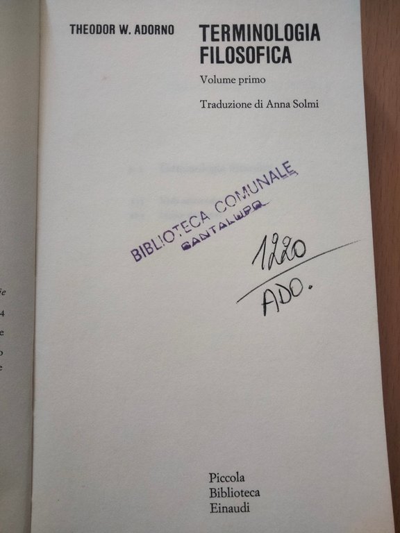 Terminologia filosofica, due volumi, Theodor W. Adorno, Einaudi PBE, 1975 | Immagine Gallery 8
