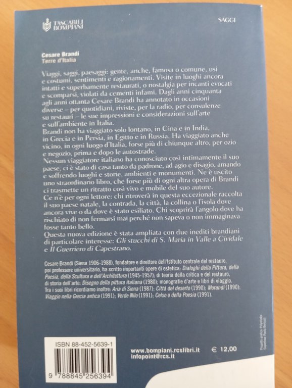 Terre d'Italia, Cesare Brandi, Bompiani, 2006