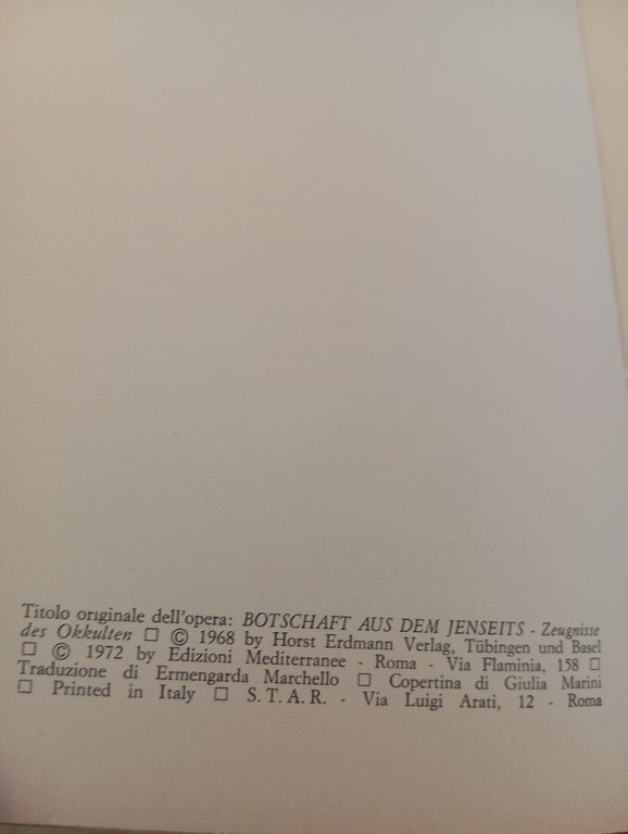 Testimonianze dell'occulto, Federmann - Schreiber, Edizioni mediterranee, 1972