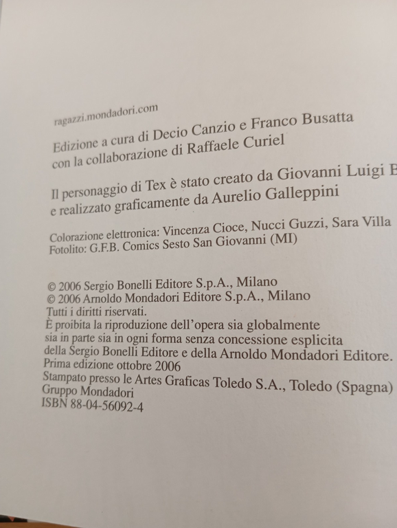 Tex, Fiamme di guerra, Mondadori, cartonato, prima edizione, 2006 | Immagine Gallery 6