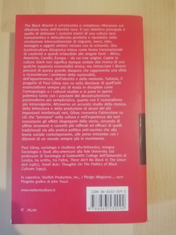 The black atlantic, Paul Gilroy, Meltemi, 2003