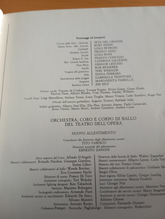 The civil wars, Teatro dell'opera di Roma, Philip Morris, 1984