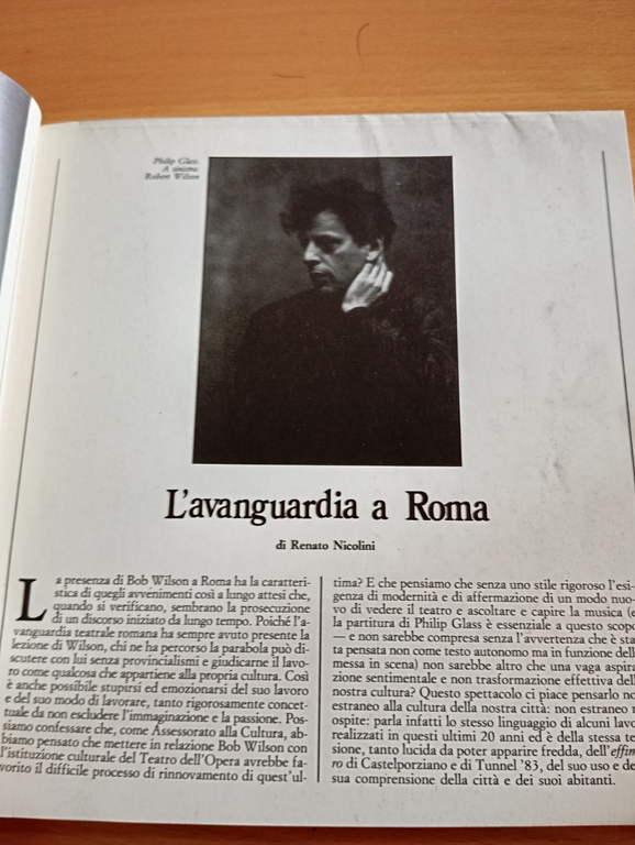 The civil wars, Teatro dell'opera di Roma, Philip Morris, 1984