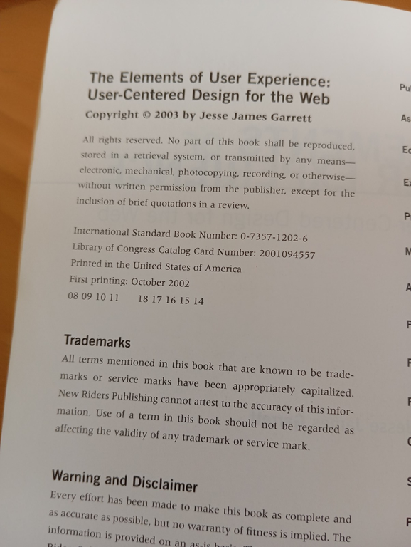 The elements of user experience, Jesse James Garrett, 2003