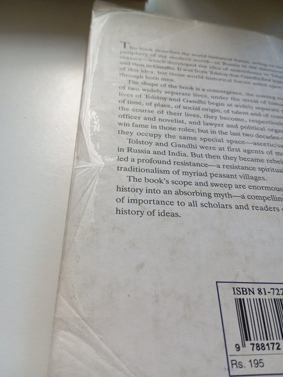 The origins of nonviolence, Martin Green, Tolstoy Gandhi, HarperCollins, 1998