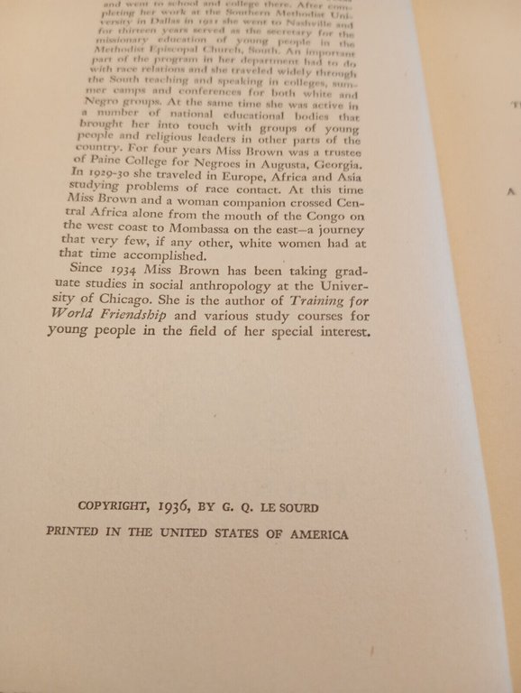 The story of american negro, Ina Corinne Brown, 1936