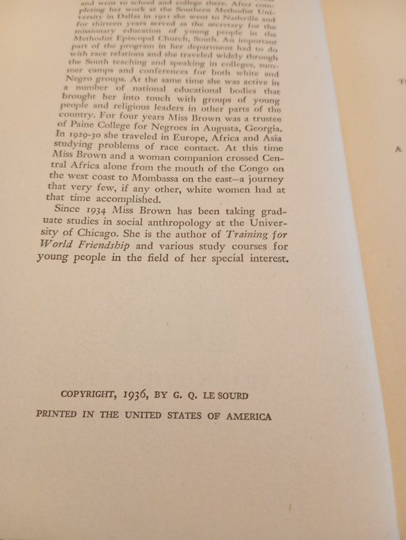 The story of american negro, Ina Corinne Brown, 1936