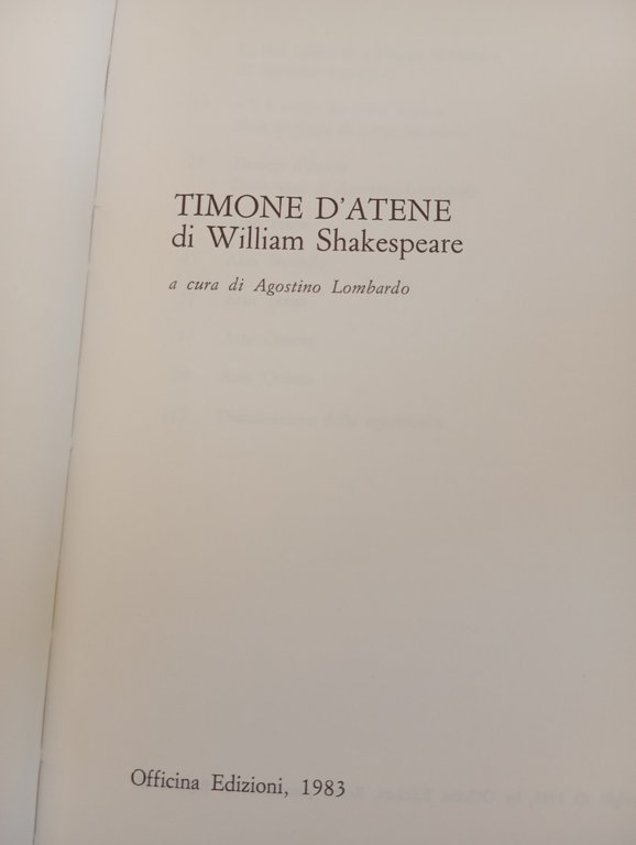 Timone d'Atene, W. Shakespeare, Teatro di Roma, Agostino Lombardo, 1983