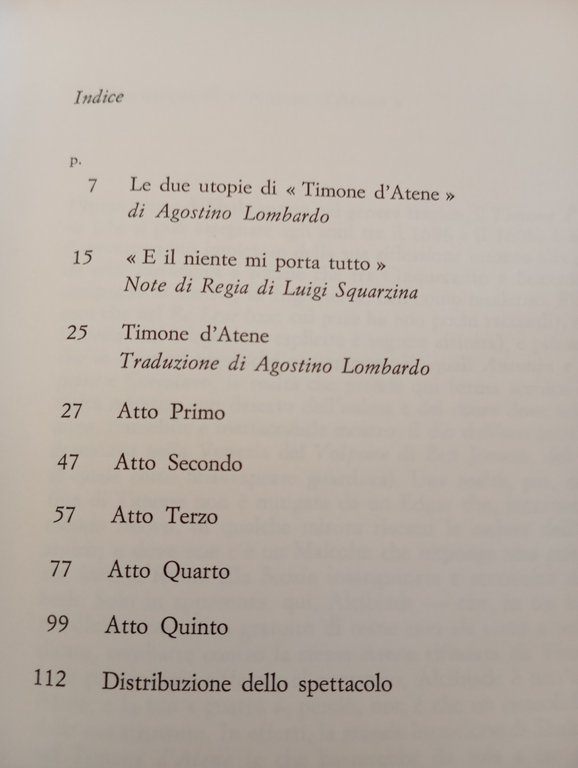 Timone d'Atene, W. Shakespeare, Teatro di Roma, Agostino Lombardo, 1983