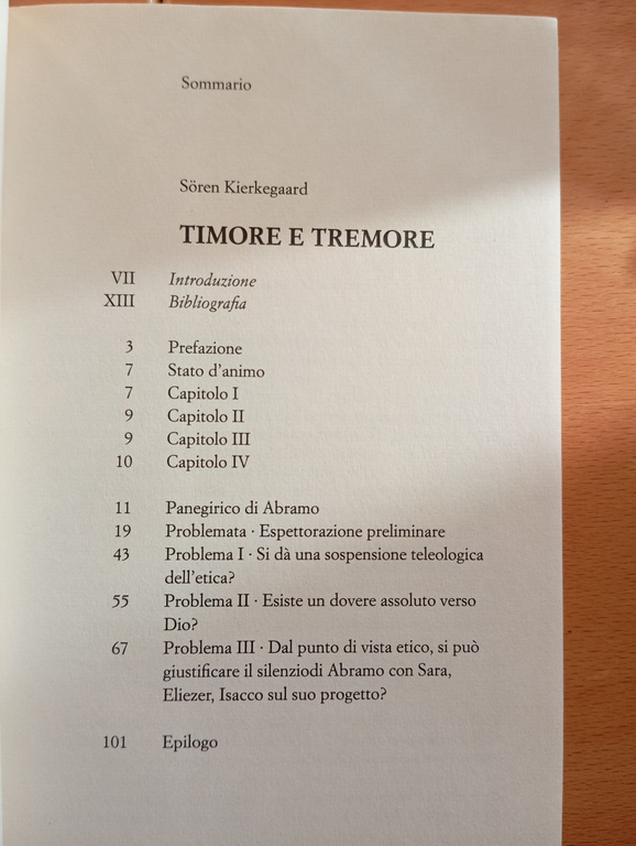 Timore e tremore, Soren Kierkegaard, Castelvecchi, 2011, bella edizione