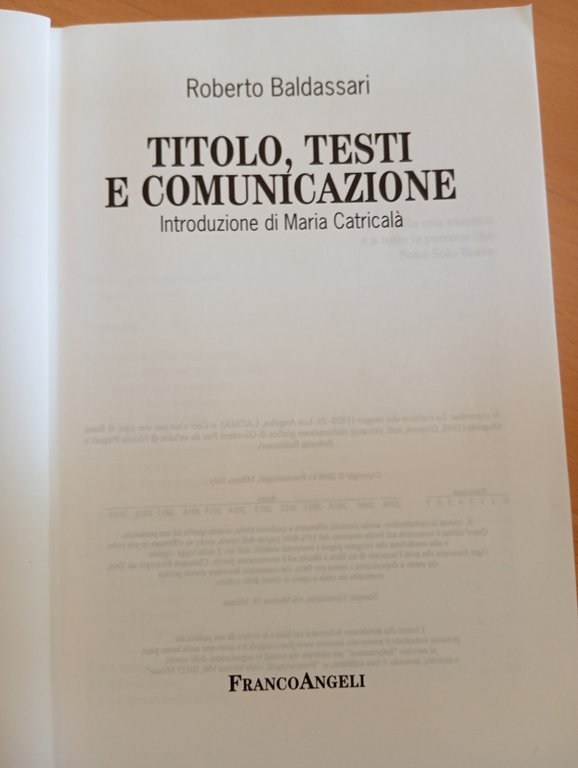 Titolo, testi e comunicazione, Roberto Baldassari, Franco Angeli, 2008 | Immagine Gallery 6