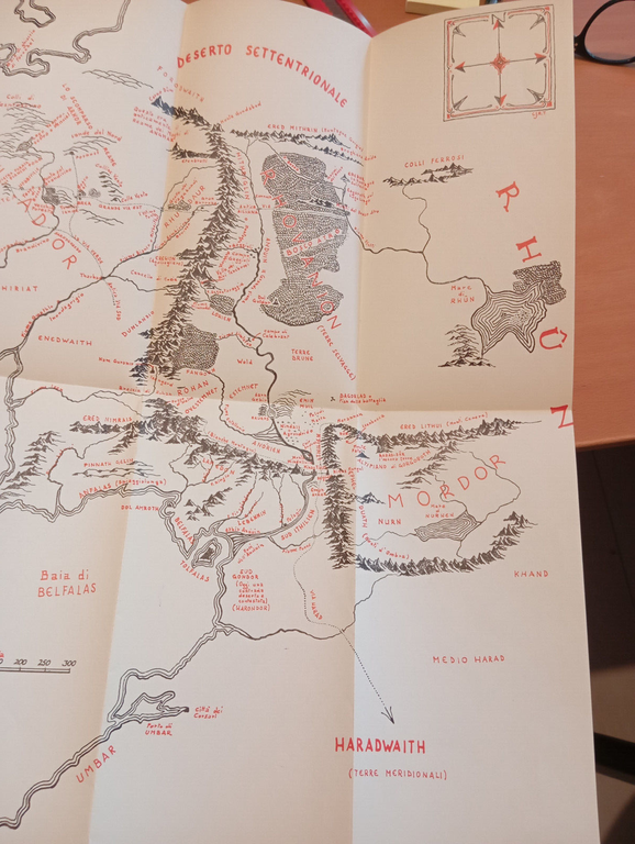 Tolkien signore anelli compagnia dell'anello Astrolabio 1967 mappa perfetta!