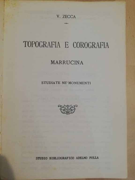 Topografia e corografia Marrucina, V. Zecca, Adelmo Polla, 1983