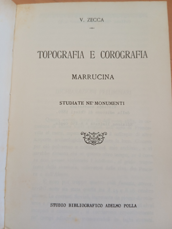 Topografia e corografia marrucina, V. Zecca, Adelmo Polla, 1983