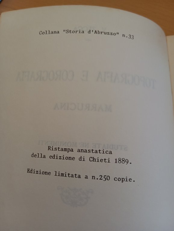 Topografia e corografia marrucina, V. Zecca, Adelmo Polla, 1983