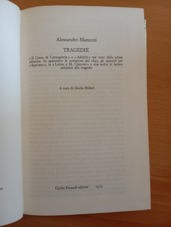 Tragedie, Alessandro Manzoni, Einaudi NUE, 1973 | Immagine Gallery 6