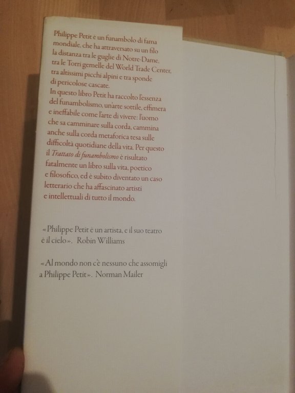 Trattato di funambolismo, Philippe Petit, 2009, Prefazione Paul Auster