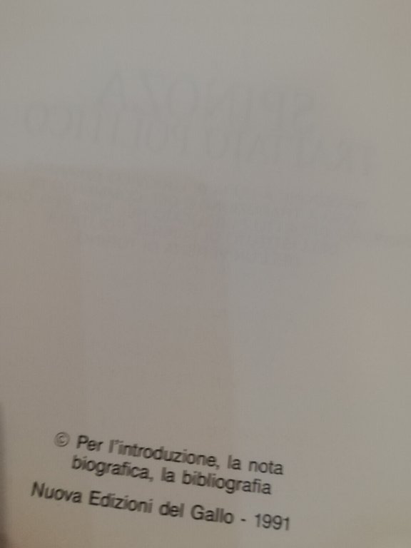 Trattato politico, Spinoza, Ludovico Chianese (a cura), Edizione del gallo, …