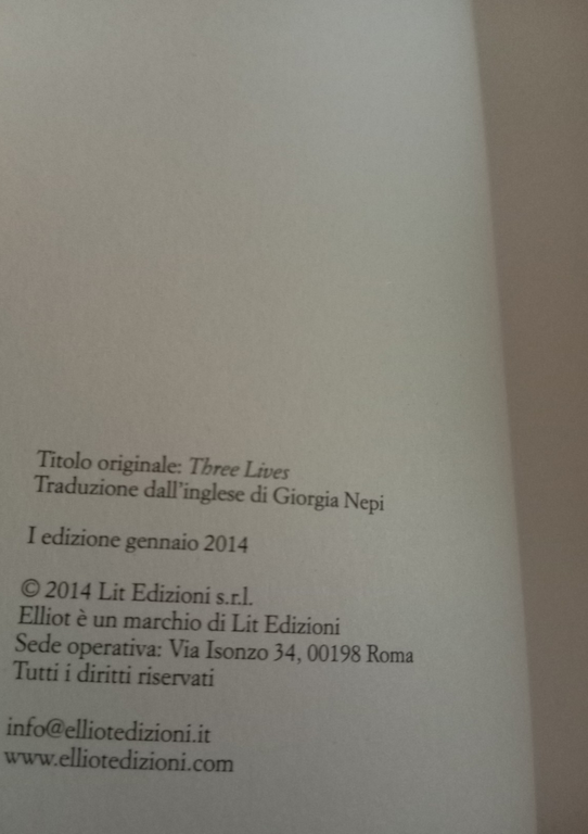 Tre vite, Gertrude Stein, Lit, 2014