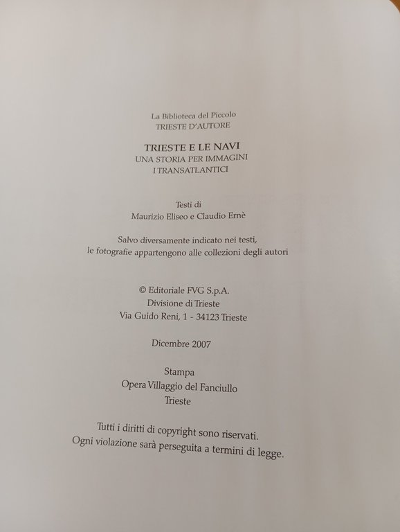 Trieste e le navi, una storia per immagini, I transatlantici, … | Immagine Gallery 5