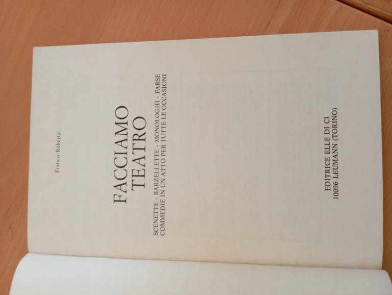 Facciamo teatro, Franco Roberto, Elle Di Ci, 1983