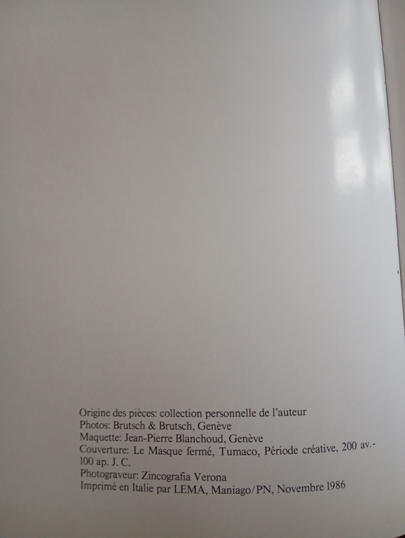 Tumaco, 1000 ans d'art precolombien, Yves Sabolo, 1986