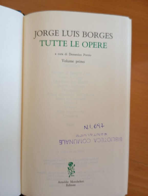 Tutte le opere, Volume 1, J. L. Borges, Mondadori Meridiani, … | Immagine Gallery 8