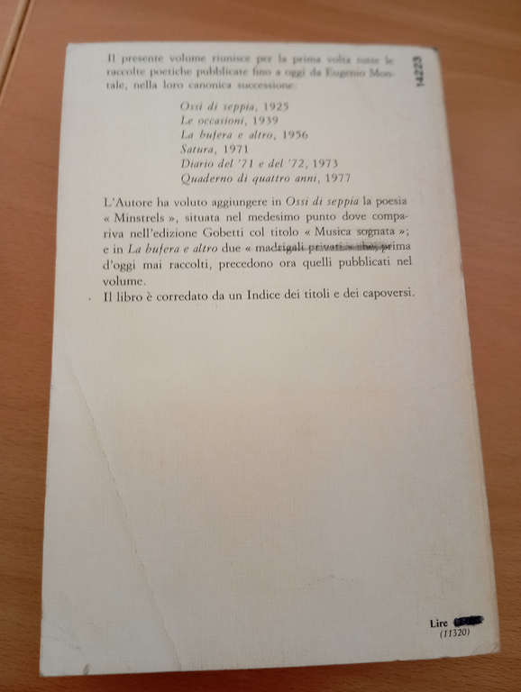 Tutte le poesie, Eugenio Montale, Mondadori Lo specchio, 1977