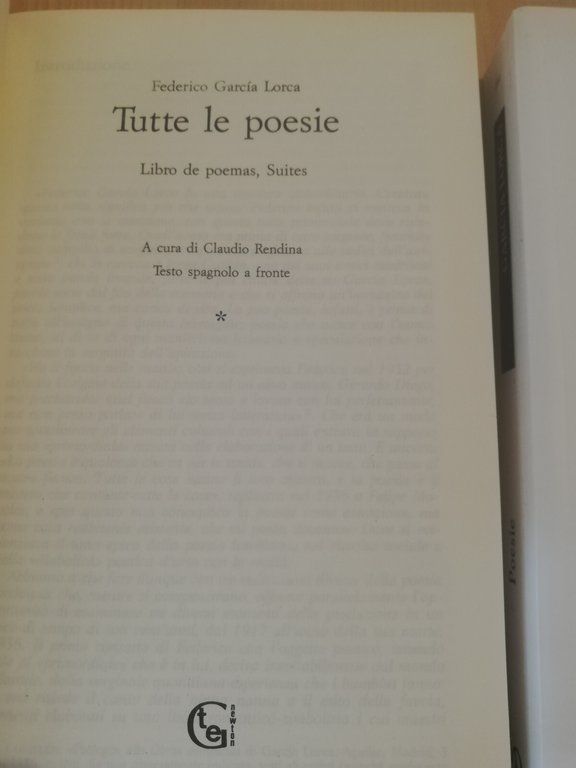 Tutte le poesie, Garcia Lorca, 2 volumi, Newton Compton, 1993