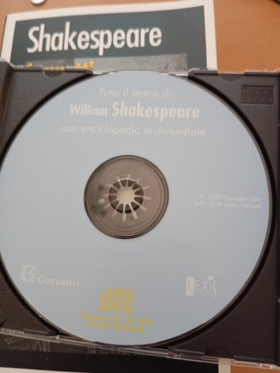 Tutto il teatro William Shakespeare, CD rom, enciclopedia multimediale, sonetti