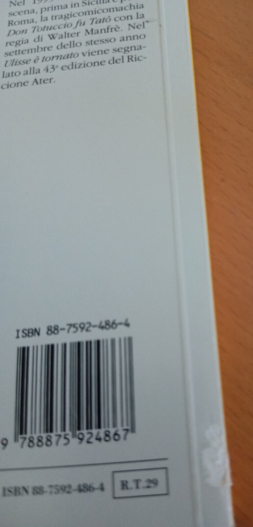 Ulisse è tornato, Vincenzo Giannì, Ricordi teatro, 1996