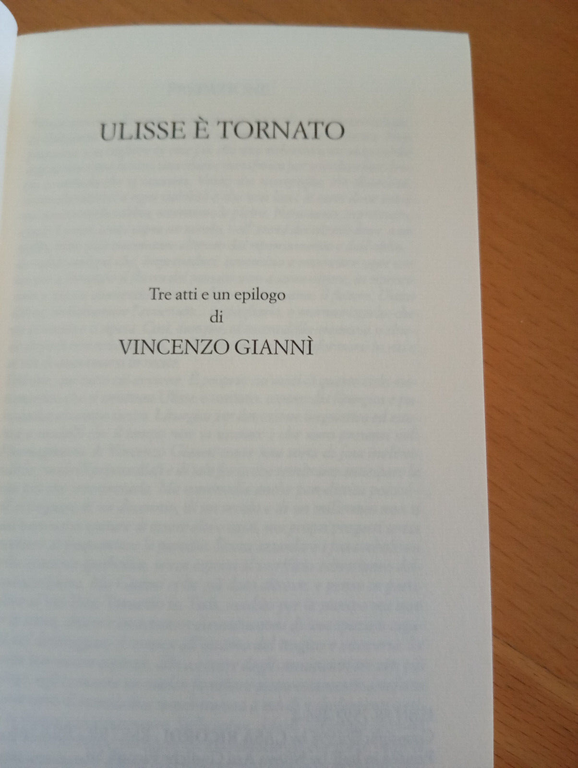 Ulisse è tornato, Vincenzo Giannì, Ricordi teatro, 1996