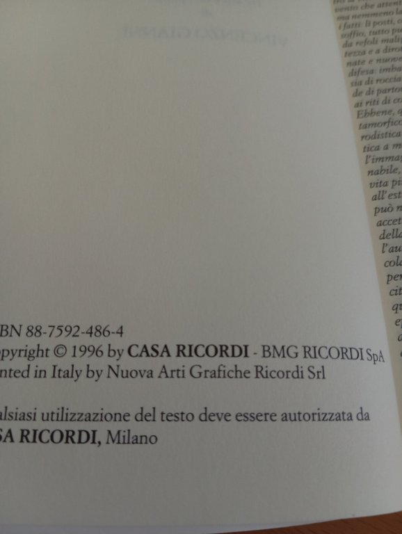 Ulisse è tornato, Vincenzo Giannì, Ricordi teatro, 1996
