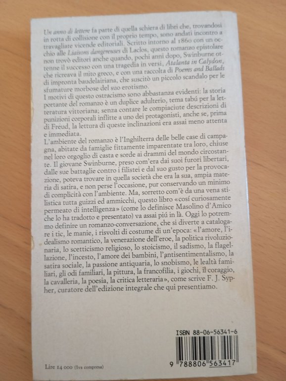 Un anno di lettere, Algernon Charles Swinburne, Einaudi, 1983