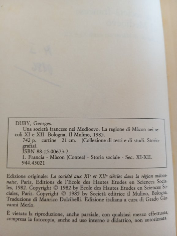 Una società francese nel Medioevo, Georges Duby, Il Mulino, 1985 | Immagine Gallery 9