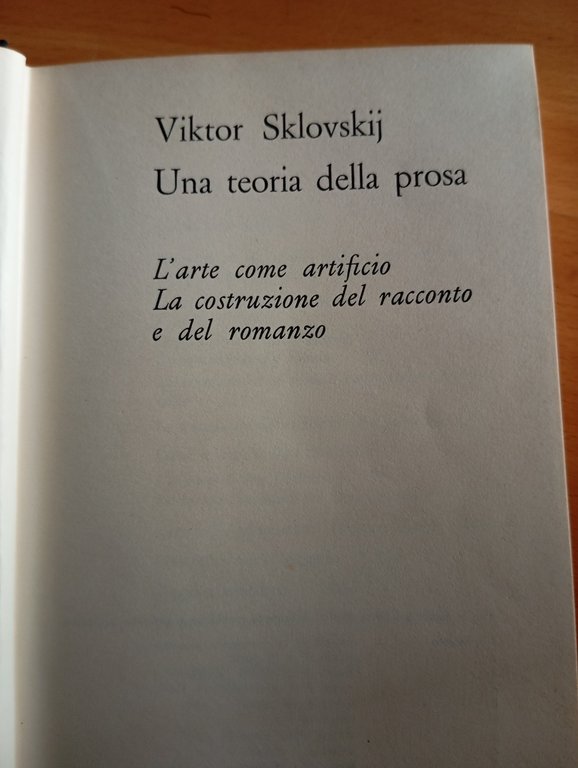 Una teoria della prosa, Viktor Sklovskij, De Donato, 1966